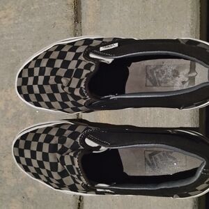 Vans Black and White Checkered Loafers